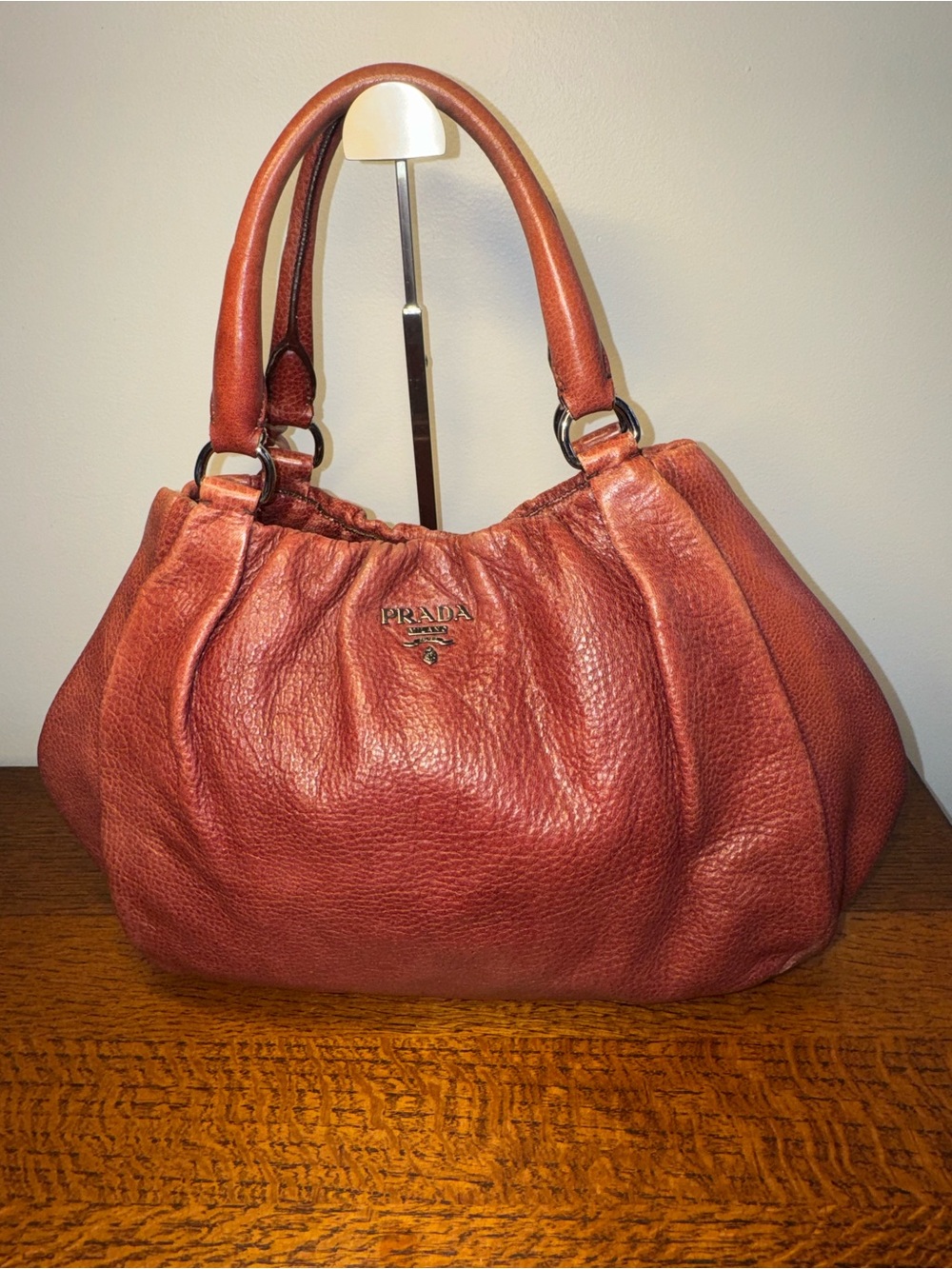 Prada Cervo Antik Deerskin Leather Hobo Bag with COA